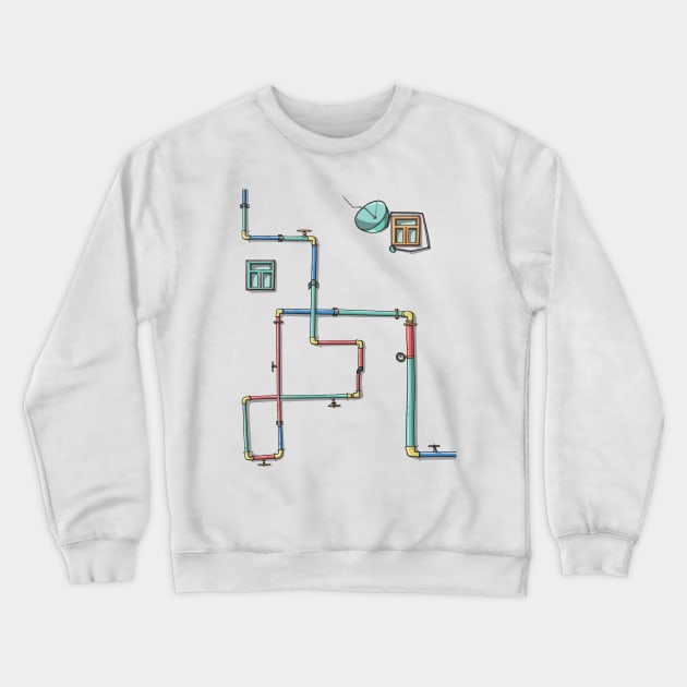 Windows and Colorful Pipes B Crewneck Sweatshirt by DoZav